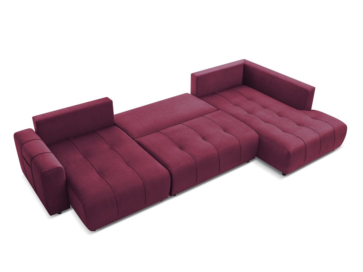 ARSENE converteerbare panoramische bank met opbergruimte van fluwelen stof