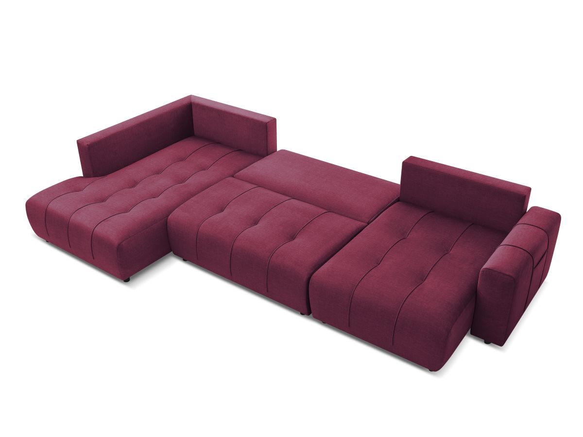 ARSENE converteerbare panoramische bank met opbergruimte van fluwelen stof