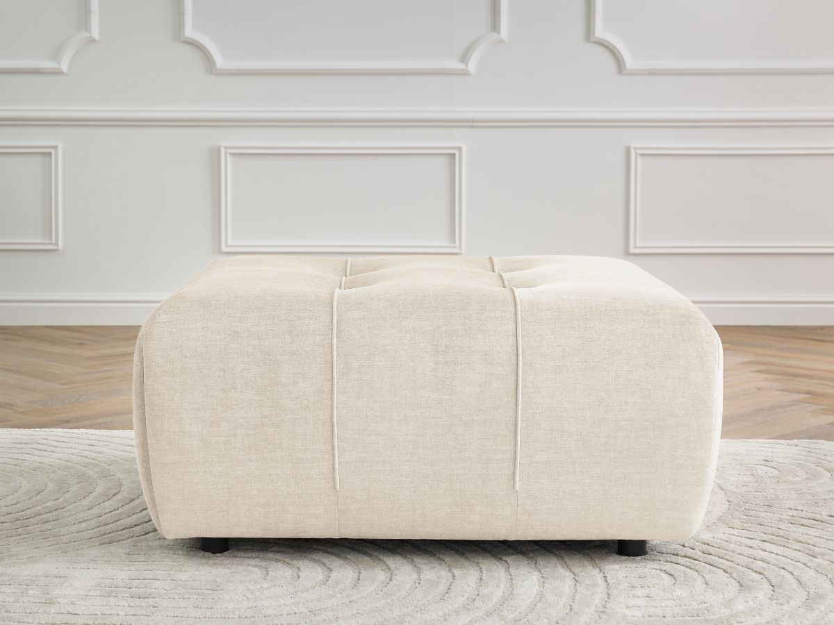 Pouf ARSENE velours beige — vue 6