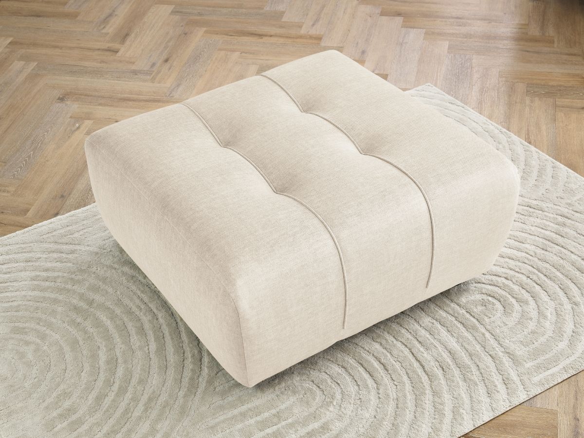 Canapé d'angle fixe EVEREST tissu chiné - Orange - Angle droit - 10 coussins