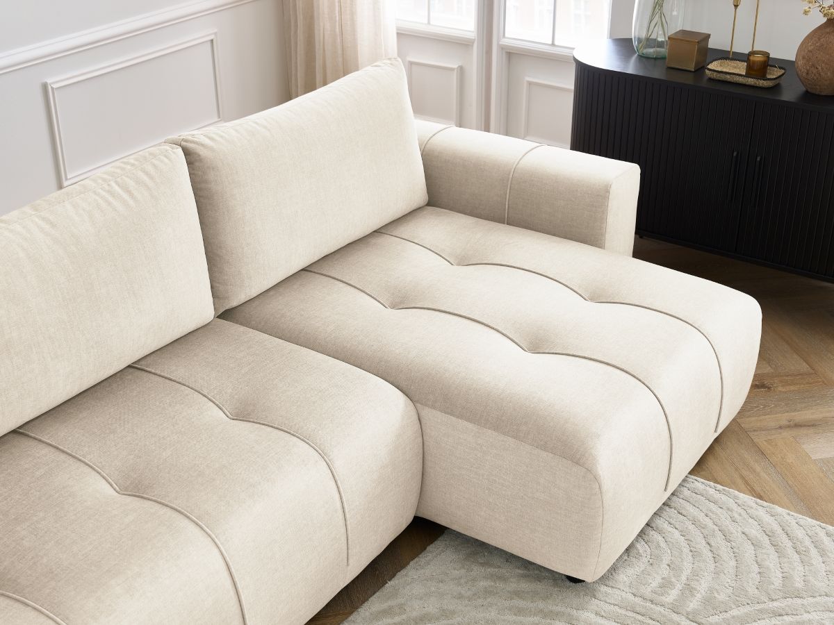 Canapé d'angle réversible convertible coffre ARSENE tissu velours