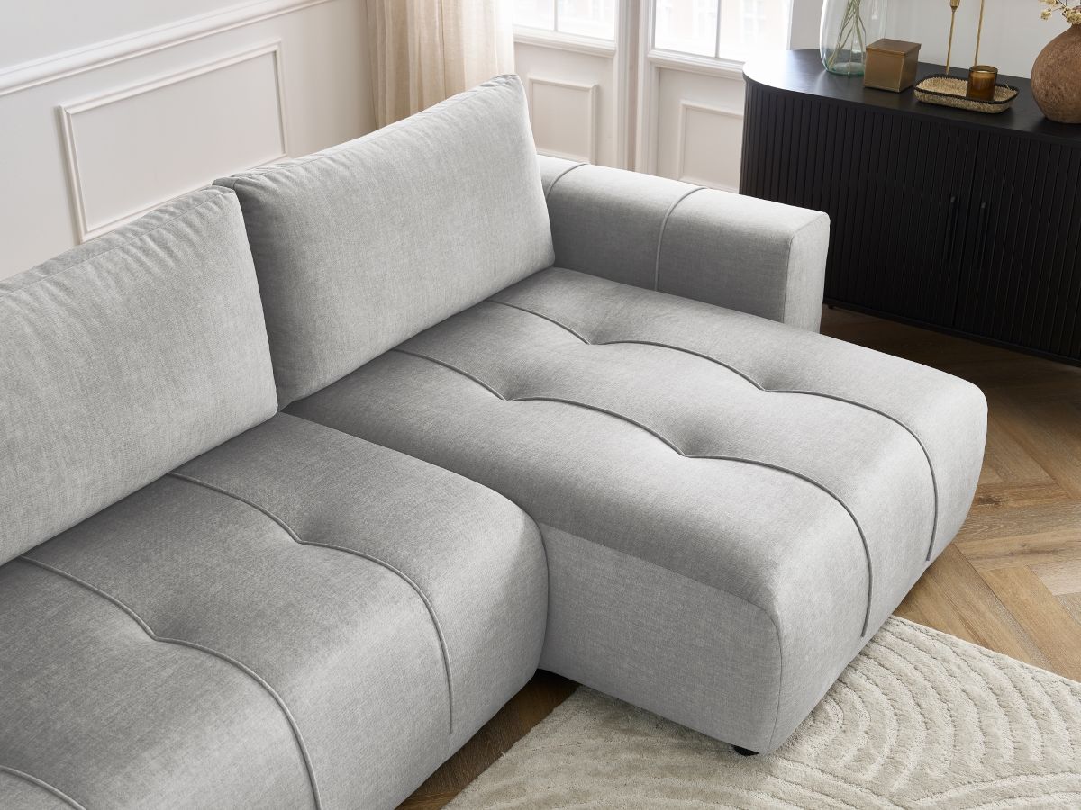 Canapé d'angle réversible convertible coffre ARSENE tissu velours