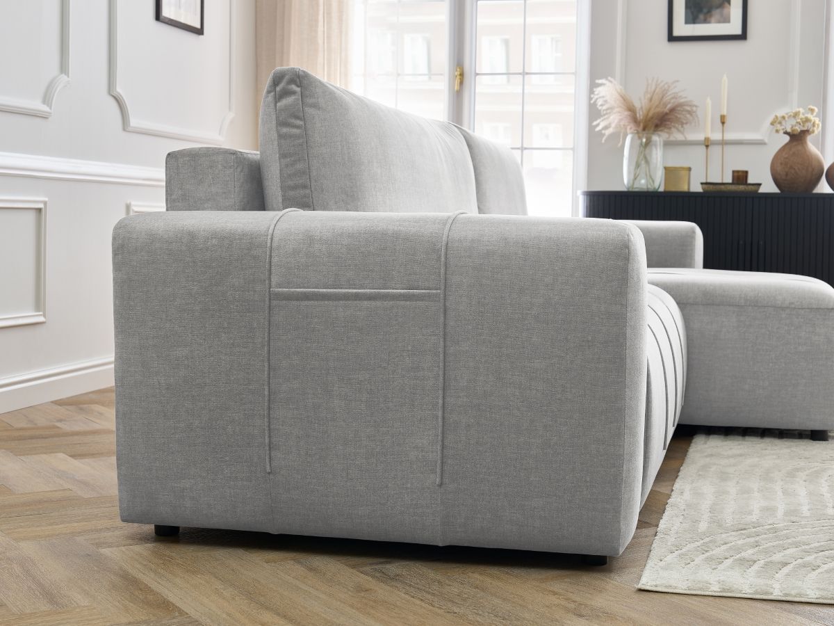 Canapé d'angle réversible convertible coffre ARSENE tissu velours