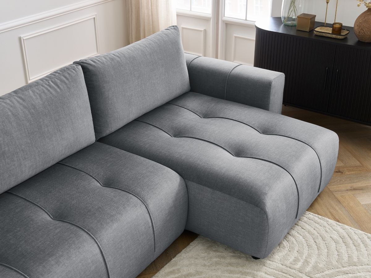 Canapé d'angle réversible convertible coffre ARSENE tissu velours
