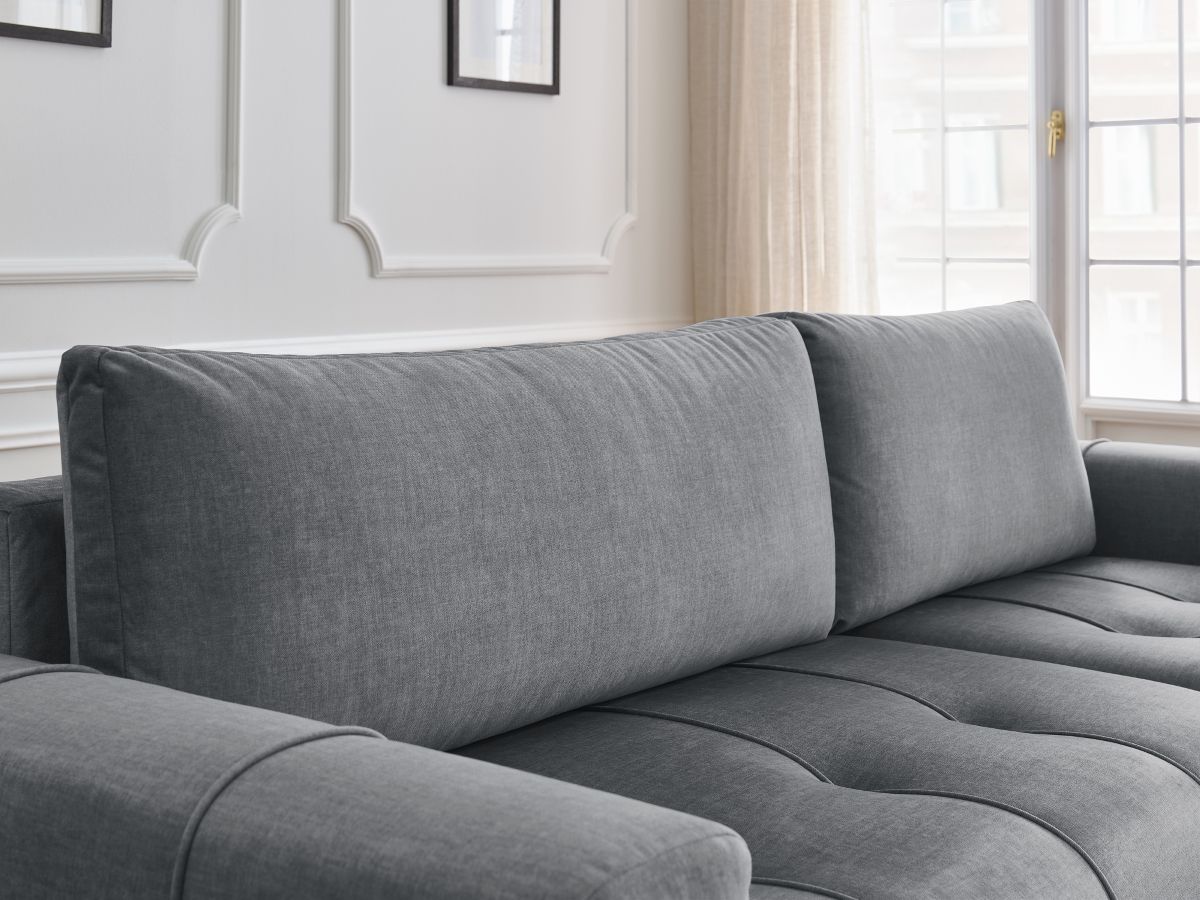 Canapé d'angle réversible convertible coffre ARSENE tissu velours