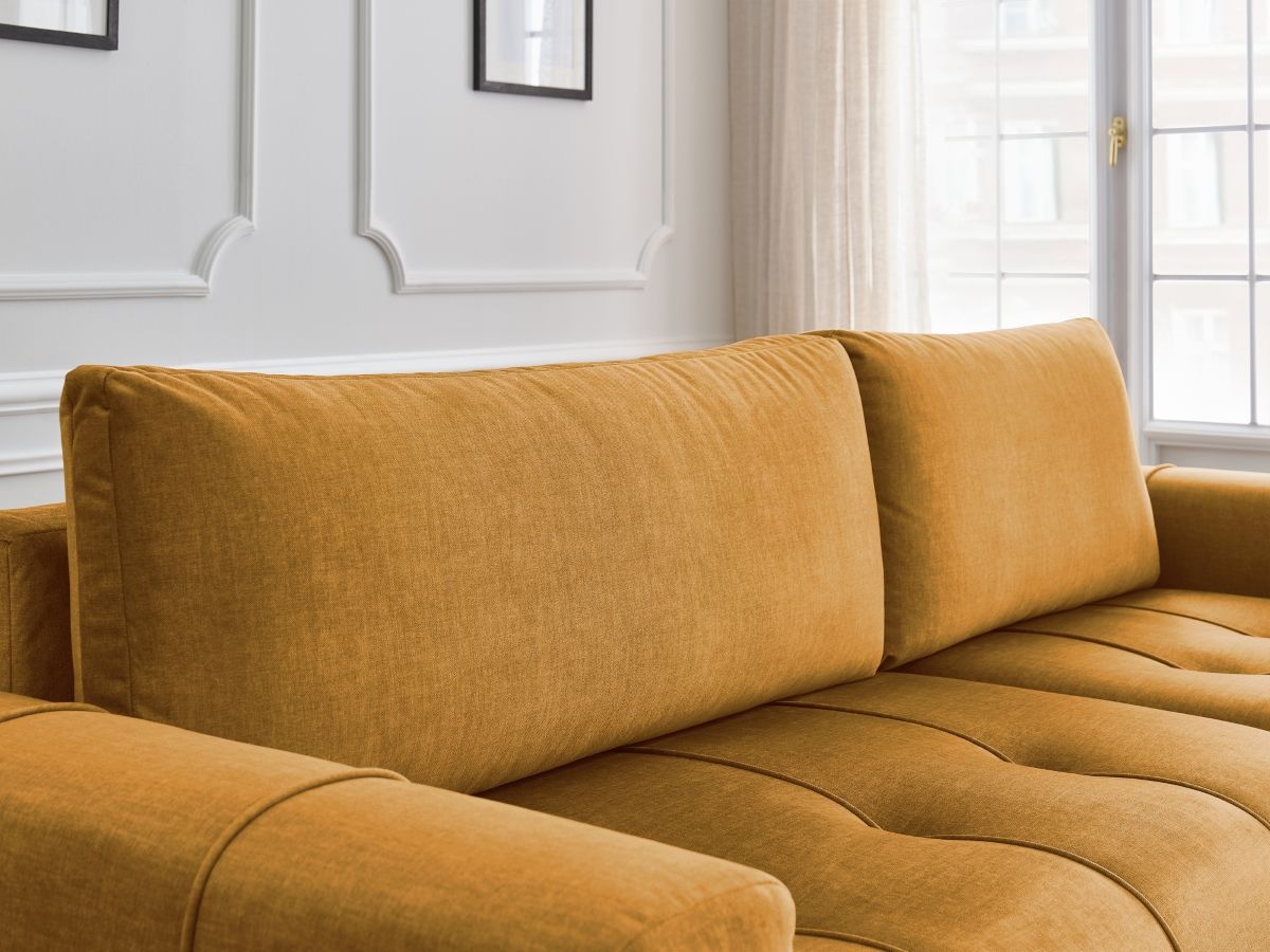 Canapé d'angle réversible convertible coffre ARSENE tissu velours