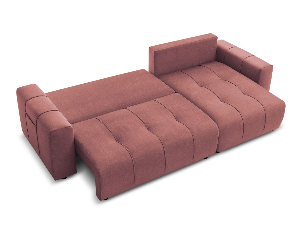 Canapé d'angle réversible convertible coffre ARSENE tissu velours