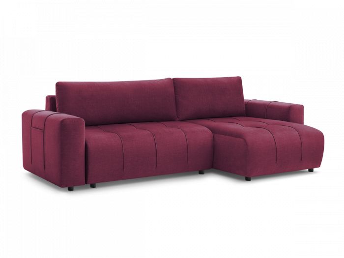 Canapé d'angle réversible convertible coffre ARSENE tissu velours
