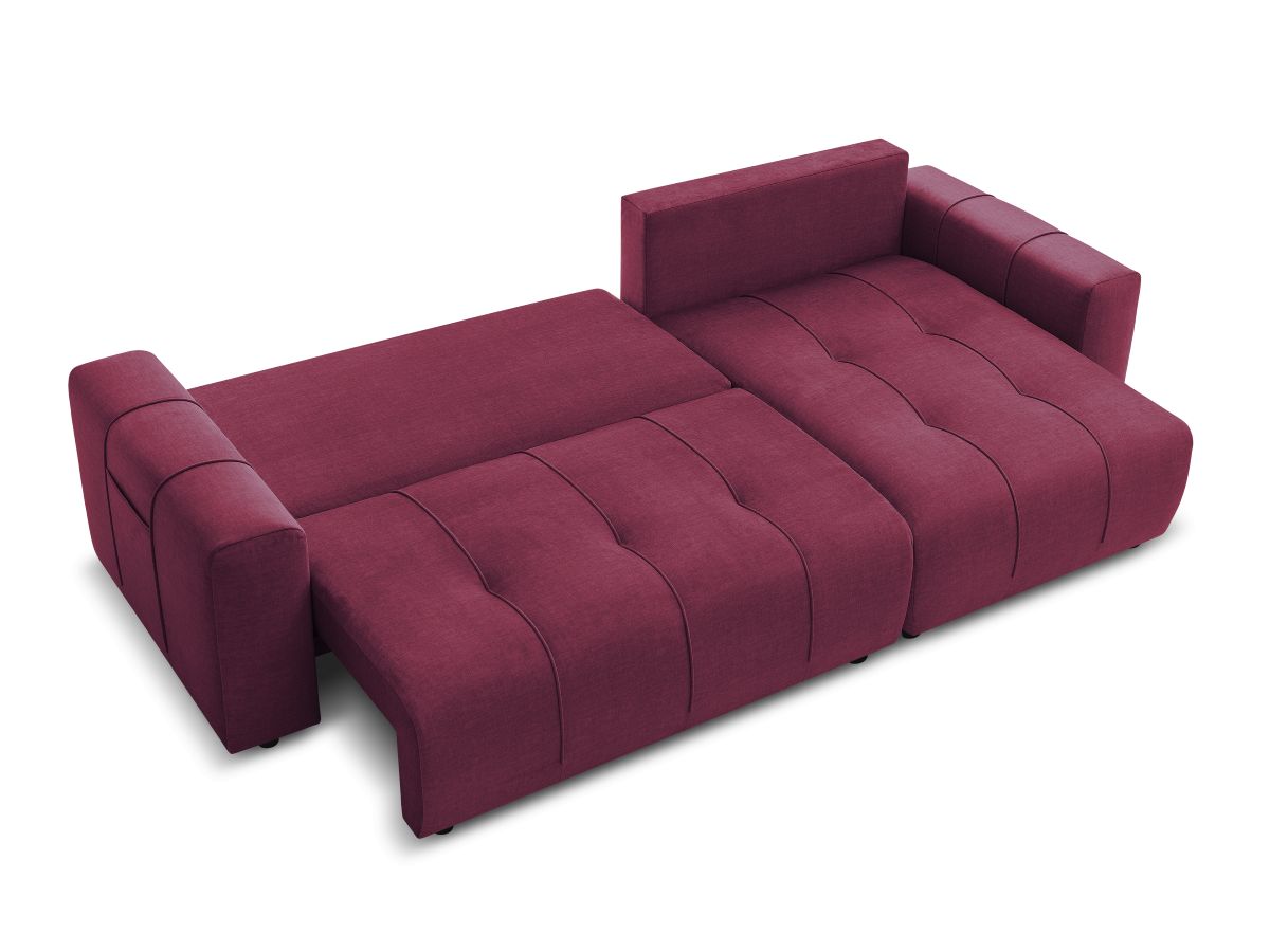 Canapé d'angle réversible convertible coffre ARSENE tissu velours