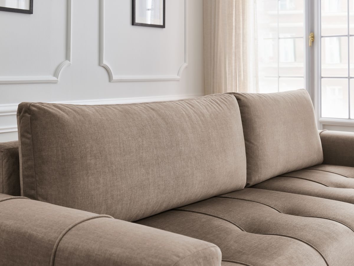 Canapé d'angle réversible convertible coffre ARSENE tissu velours