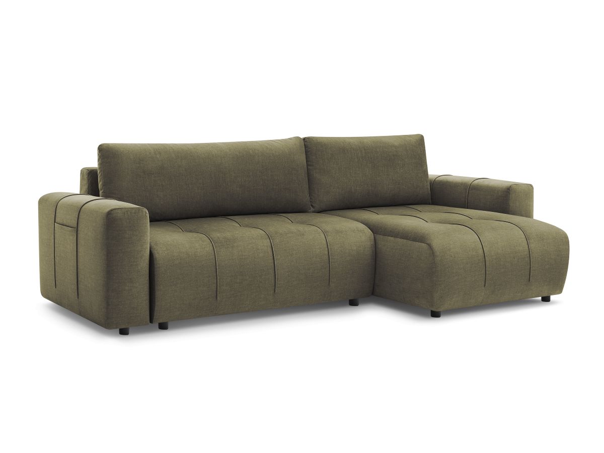 Canapé d'angle réversible convertible coffre ARSENE tissu velours