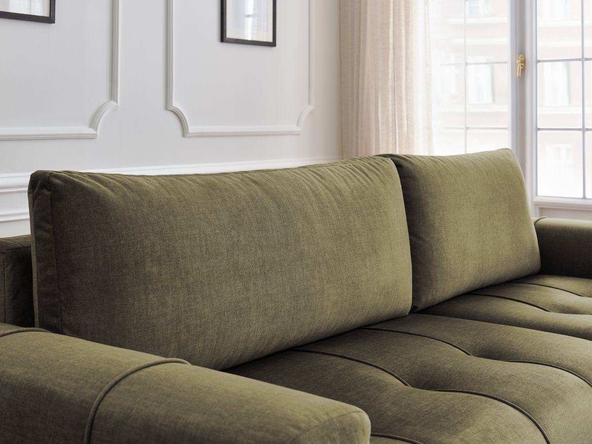 Canapé d'angle réversible convertible coffre ARSENE tissu velours