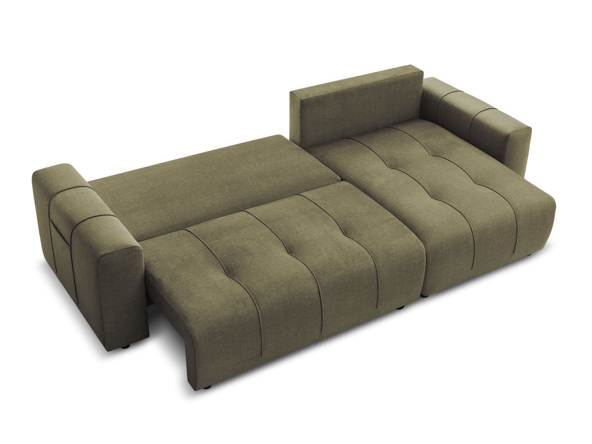 Canapé d'angle réversible convertible coffre ARSENE tissu velours