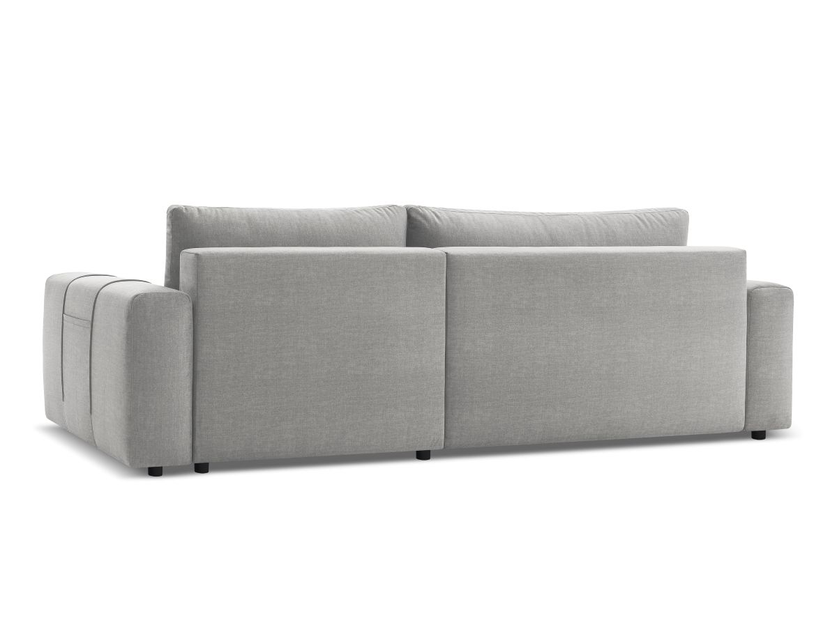 Canapé d'angle réversible convertible coffre ARSENE tissu velours avec pouf