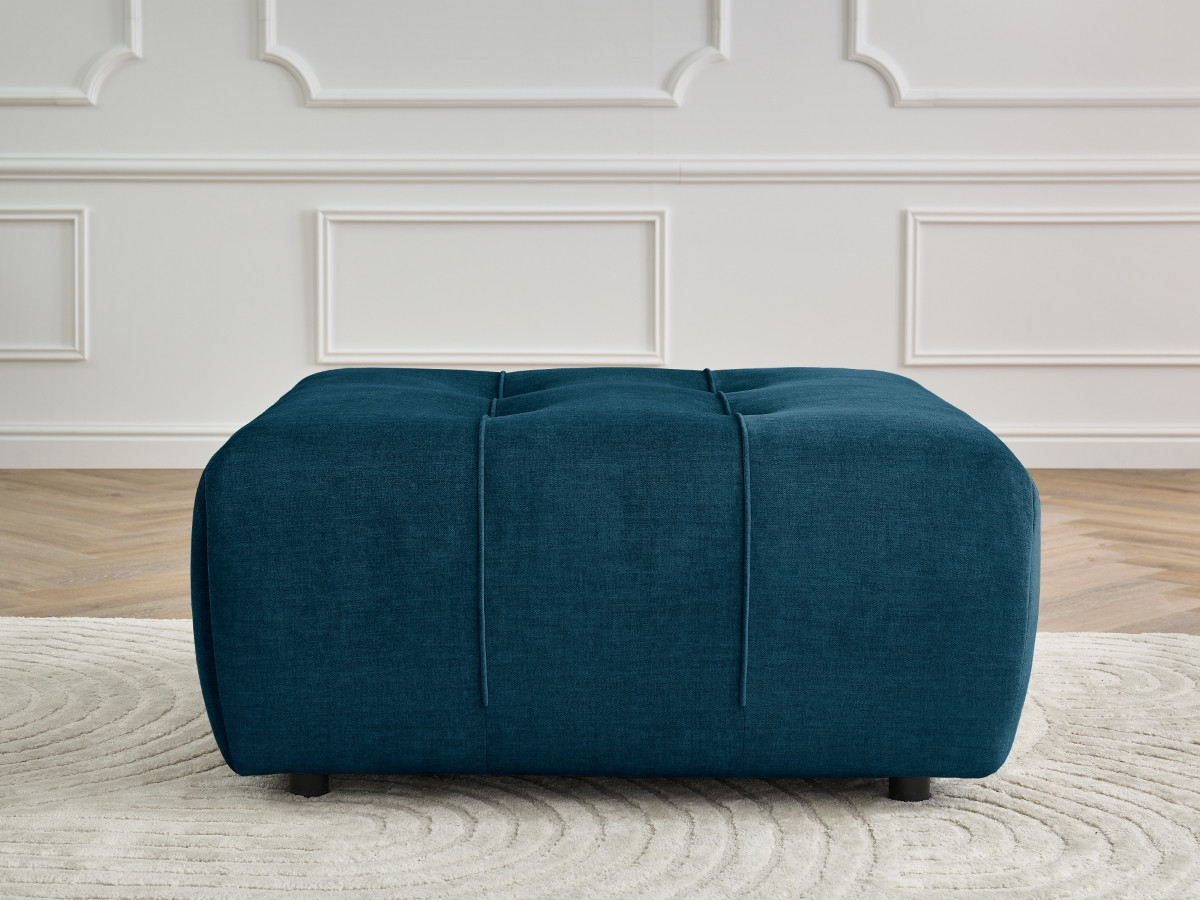 Pouf ARSENE velours bleu — vue 6
