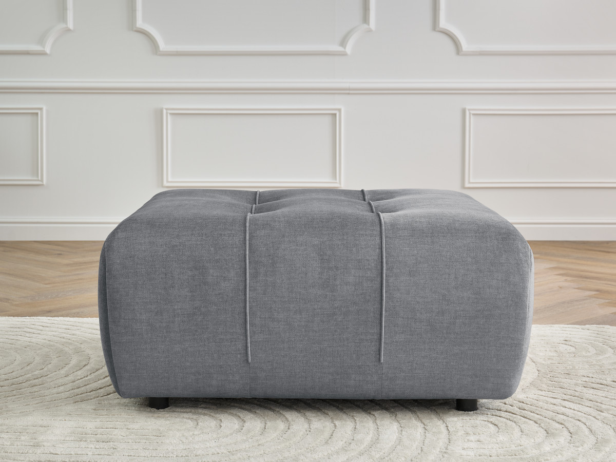 Pouf ARSENE velours gris foncé — vue 6