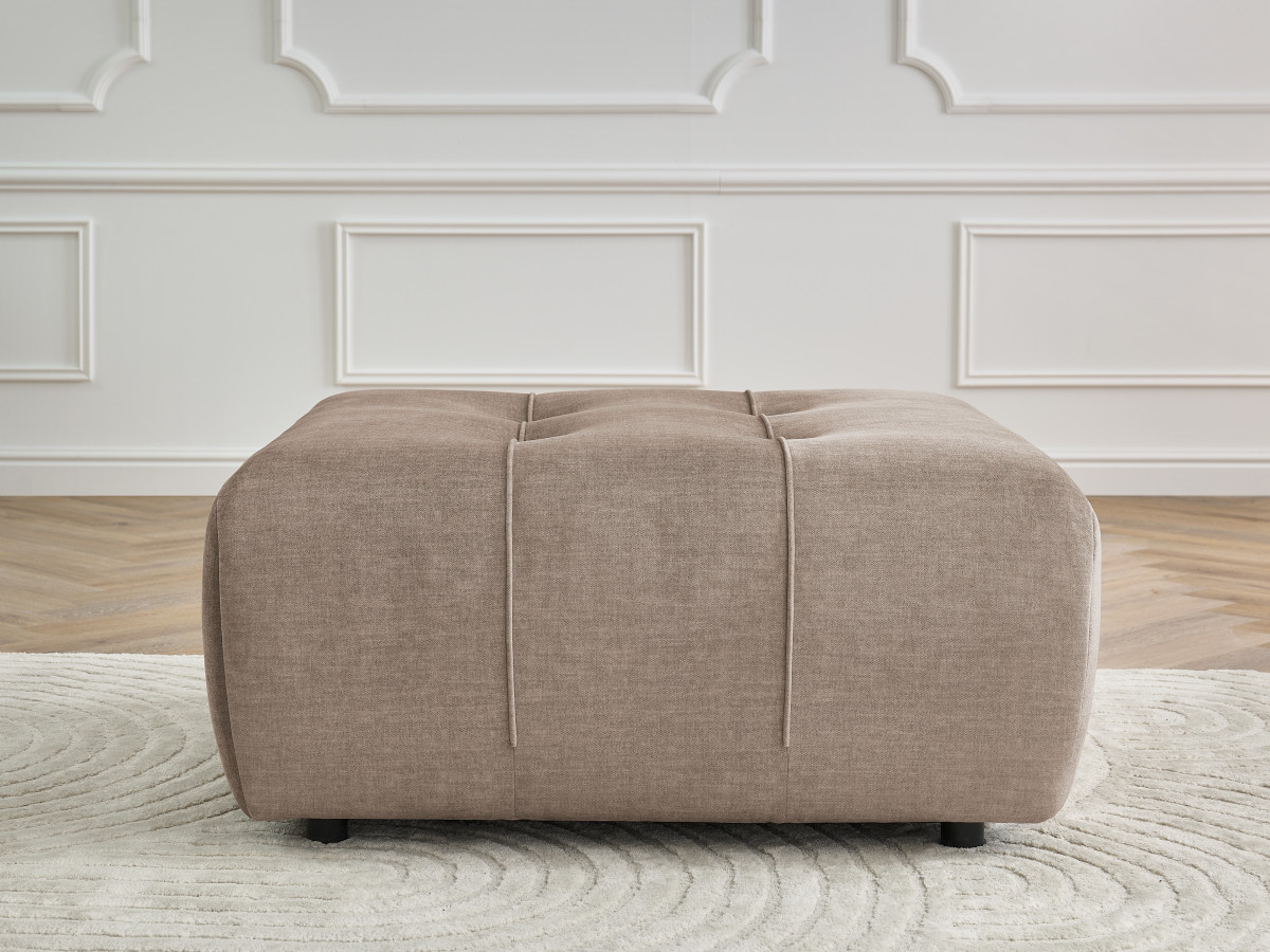 Pouf ARSENE velours taupe — vue 6