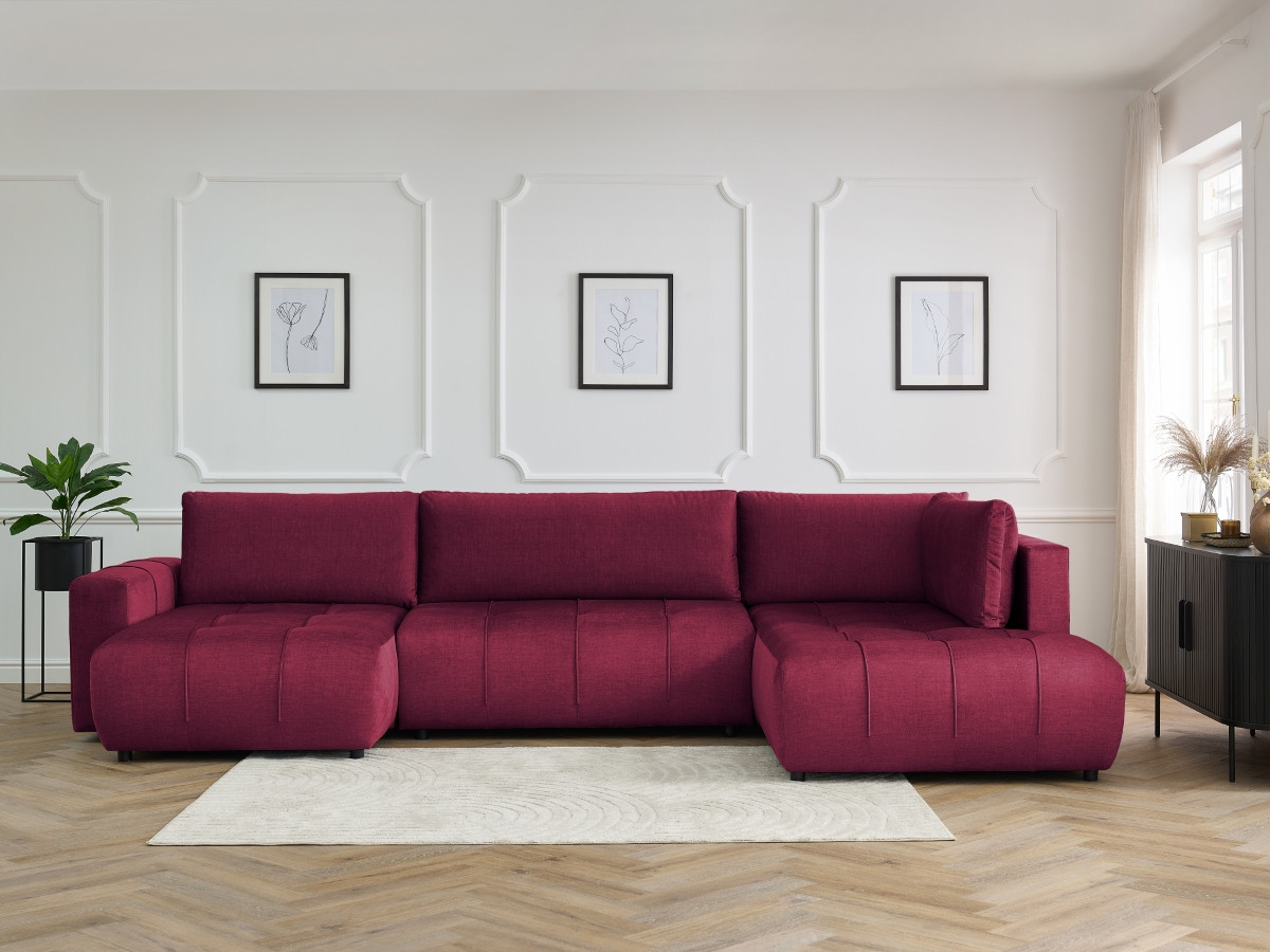 ARSENE converteerbare panoramische bank met opbergruimte van fluwelen stof