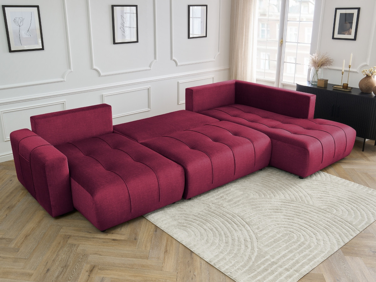 ARSENE converteerbare panoramische bank met opbergruimte van fluwelen stof