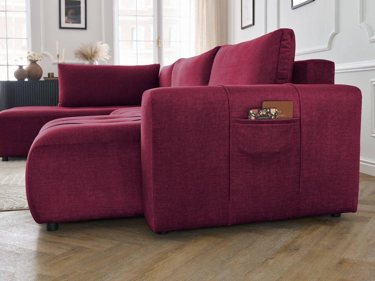 ARSENE converteerbare panoramische bank met opbergruimte van fluwelen stof