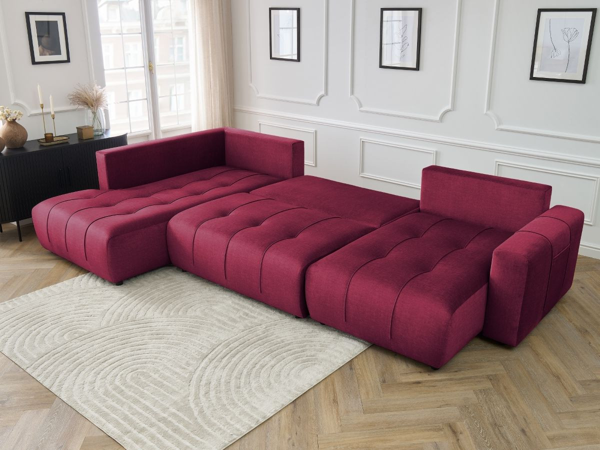 ARSENE converteerbare panoramische bank met opbergruimte van fluwelen stof