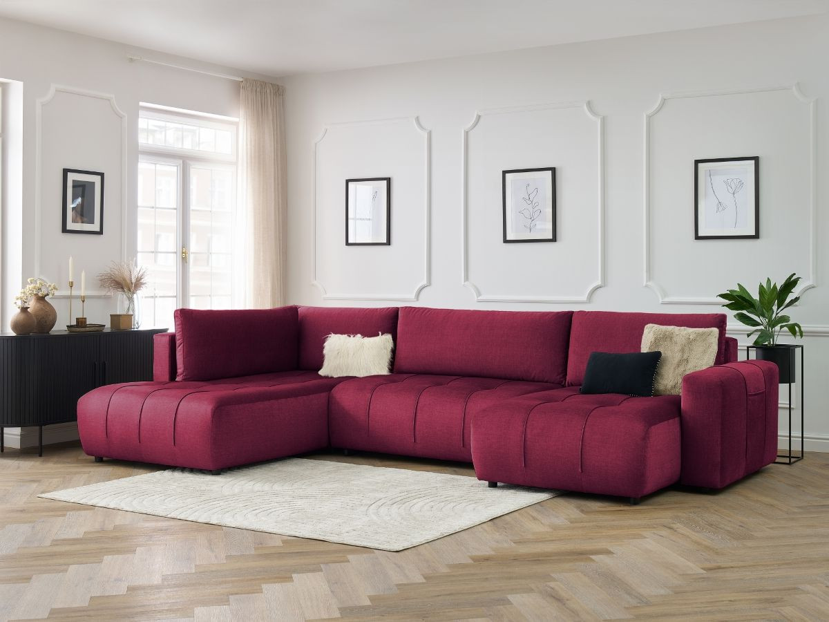 ARSENE converteerbare panoramische bank met opbergruimte van fluwelen stof