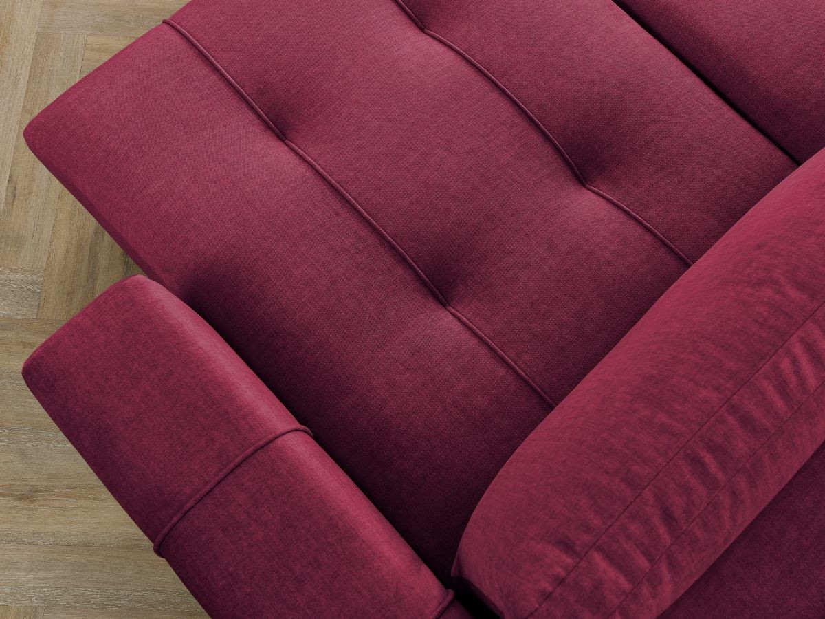 ARSENE converteerbare panoramische bank met opbergruimte van fluwelen stof