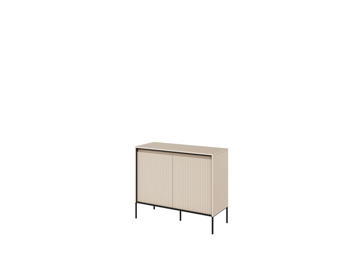 LENARA 100 cm 2-deurs dressoir met lamellen en LED's