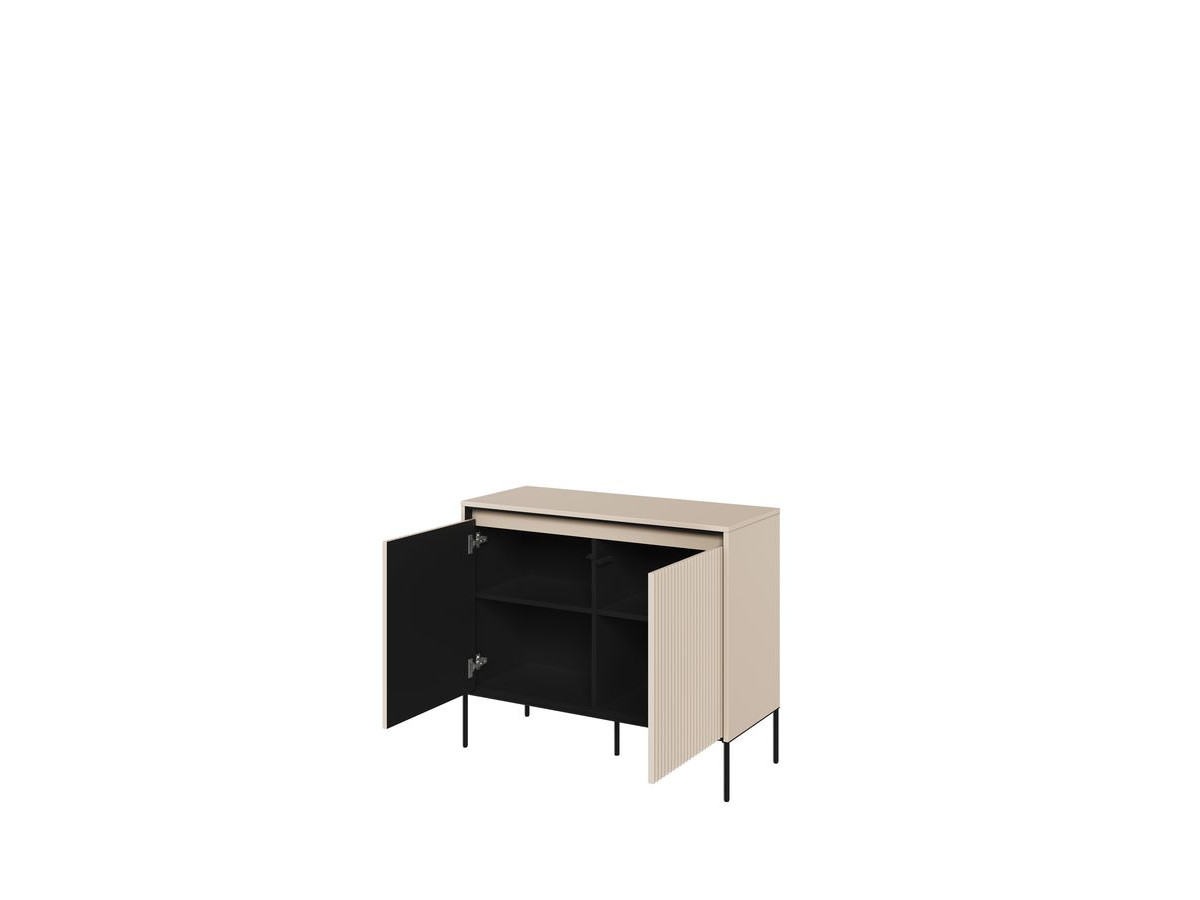 LENARA 100 cm 2-deurs dressoir met lamellen en LED's