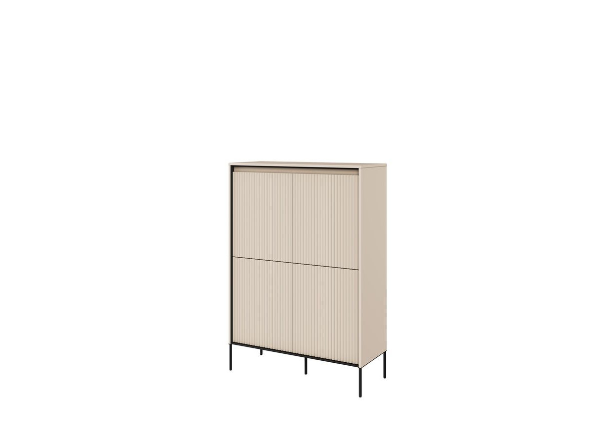 Buffet haut 4 portes 100 cm LENARA avec tasseaux et LED
