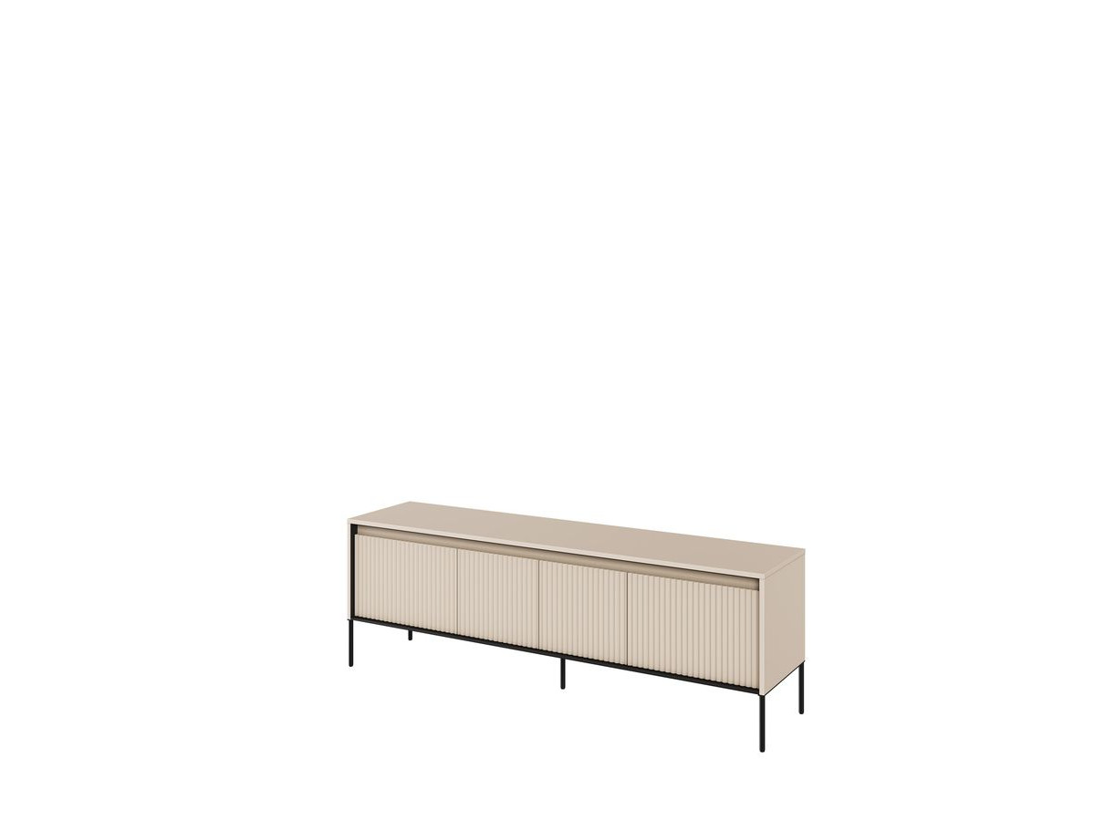 LENARA 167 cm 4-deurs tv-meubel met lamellen en led's