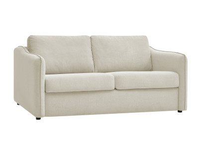 Canapé droit convertible LENNY ouverture express 2 plis tissu lisse