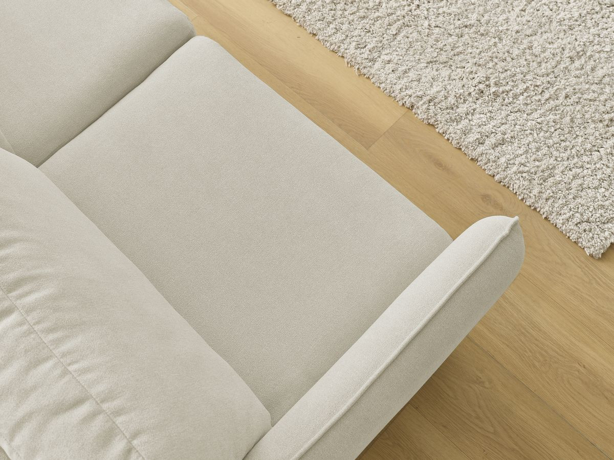 Canapé d'angle fixe EVEREST tissu chiné - Orange - Angle droit - 10 coussins