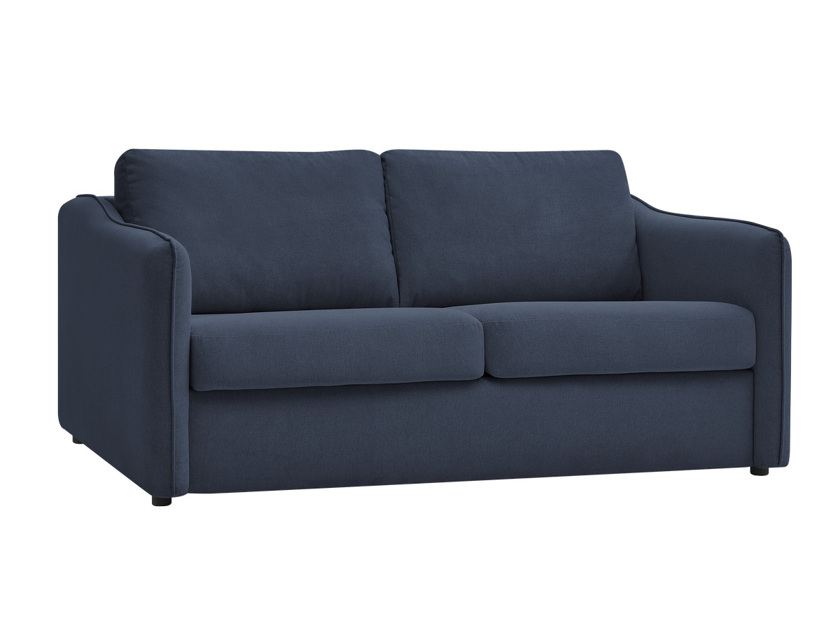Canapé droit convertible LENNY ouverture express 2 plis tissu lisse