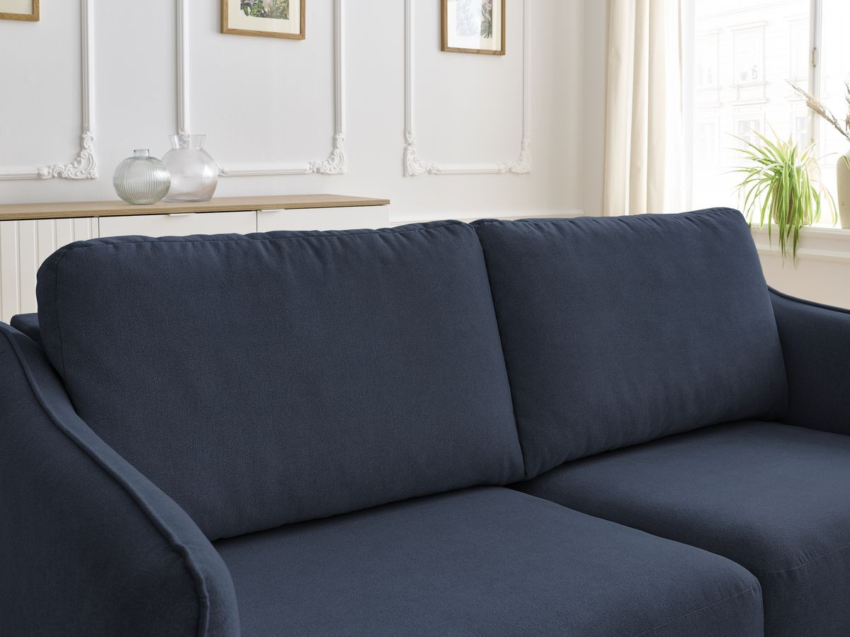 Canapé droit convertible LENNY ouverture express 2 plis tissu lisse