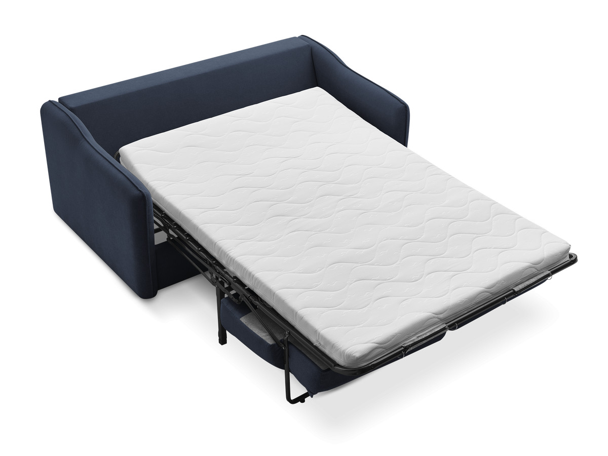 Canapé droit convertible LENNY ouverture express 2 plis tissu lisse