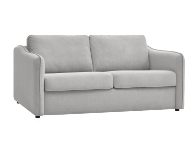 Canapé droit convertible LENNY ouverture express 2 plis tissu lisse