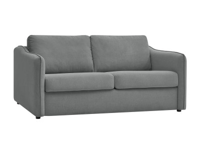 Canapé droit convertible LENNY ouverture express 2 plis tissu lisse