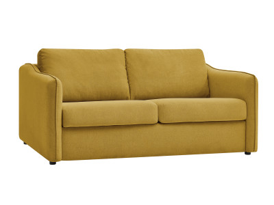 Canapé droit convertible LENNY ouverture express 2 plis tissu lisse