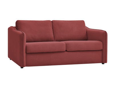 Canapé droit convertible LENNY ouverture express 2 plis tissu lisse