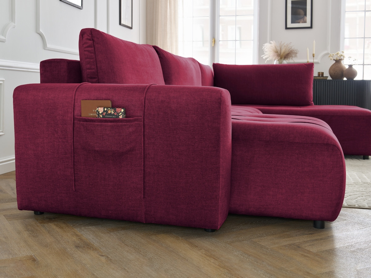 ARSENE converteerbare panoramische bank met opbergruimte van fluwelen stof