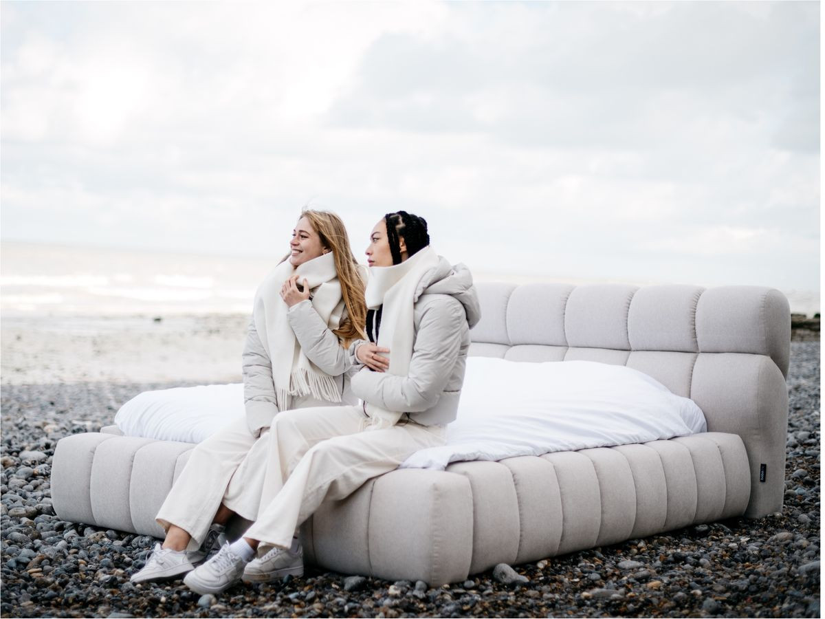 MONT-BLANC opbergbed in gladde stof