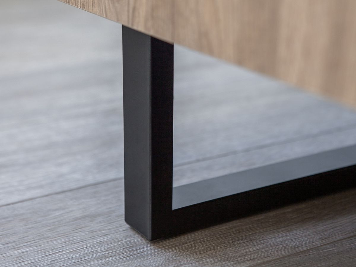 Ensemble OPERA avec buffet 180 cm + meuble TV 180 cm effet chêne et imitation marbre noir