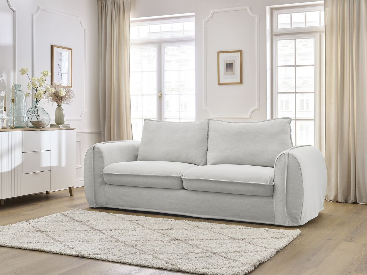 Canapé droit convertible ARCHIMEDE déhoussable gris clair — vue 5