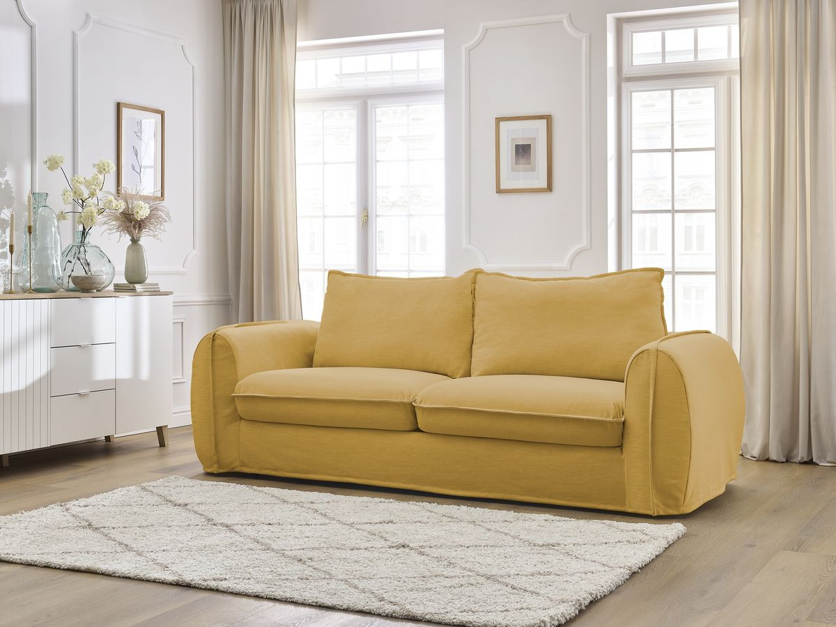 Canapé droit convertible ARCHIMEDE déhoussable jaune — vue 5