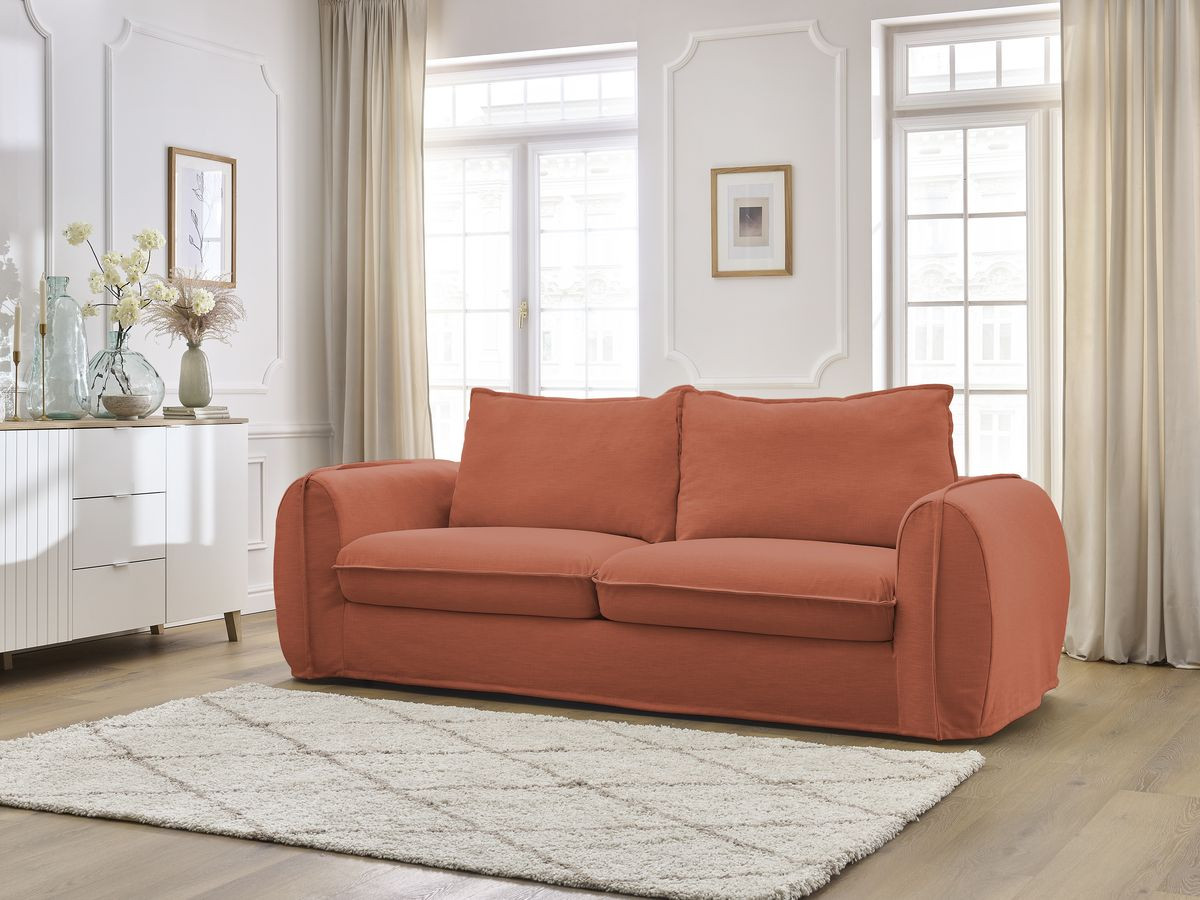 Canapé droit convertible ARCHIMEDE déhoussable orange — vue 5