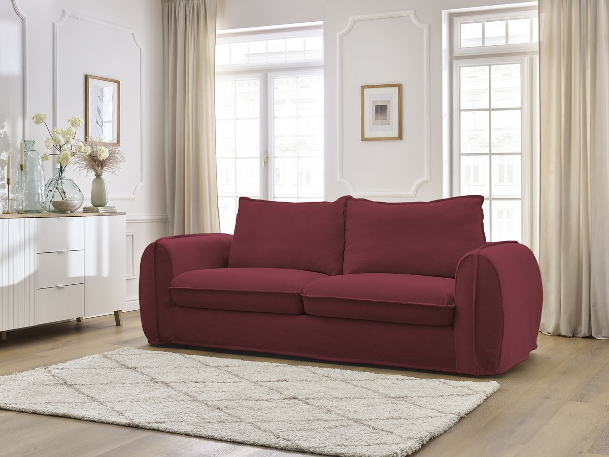 Canapé droit convertible ARCHIMEDE déhoussable rouge — vue 5