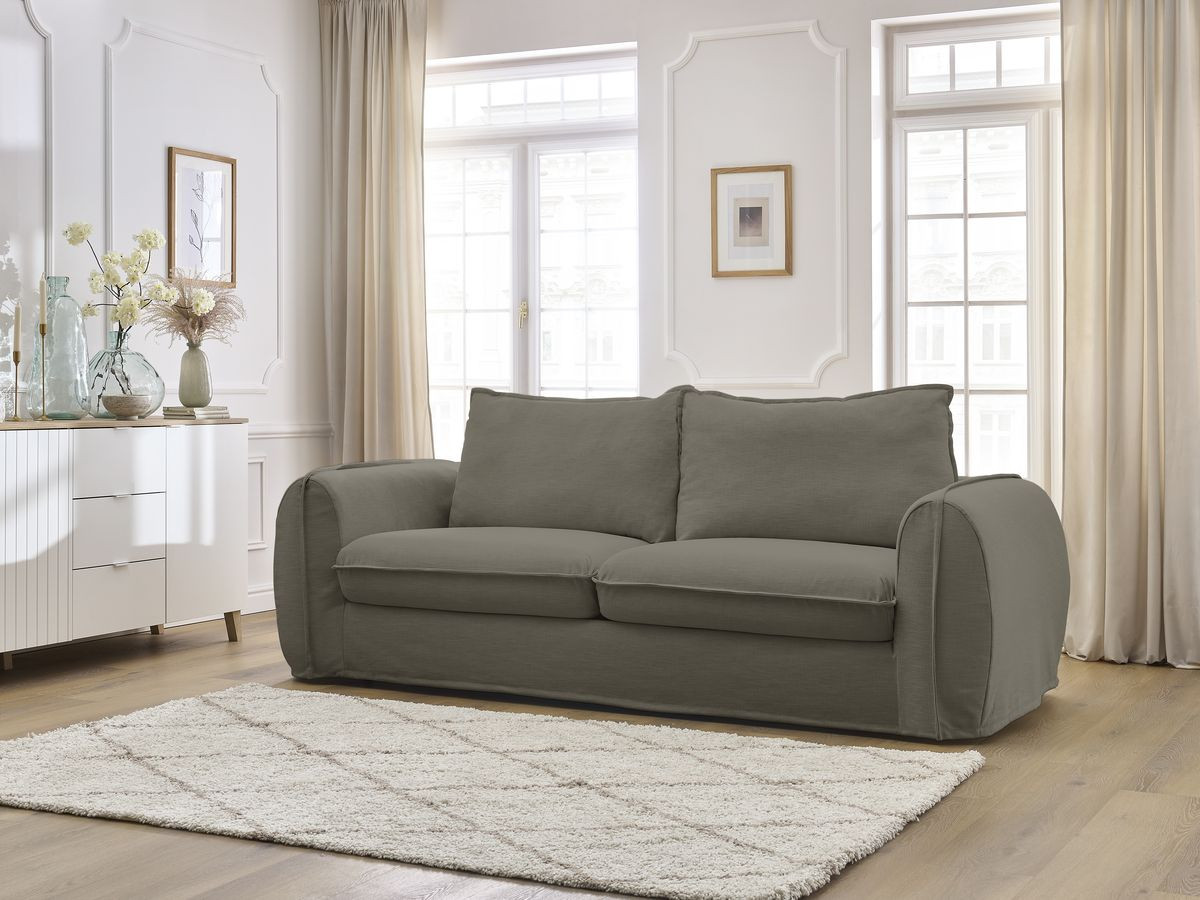 Canapé droit convertible ARCHIMEDE déhoussable taupe — vue 5