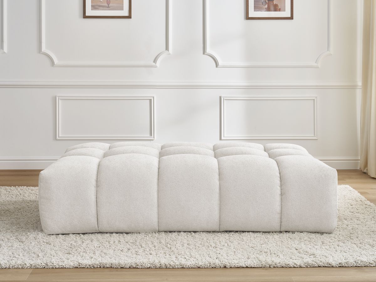 Pouf EVEREST texturé blanc — vue 5