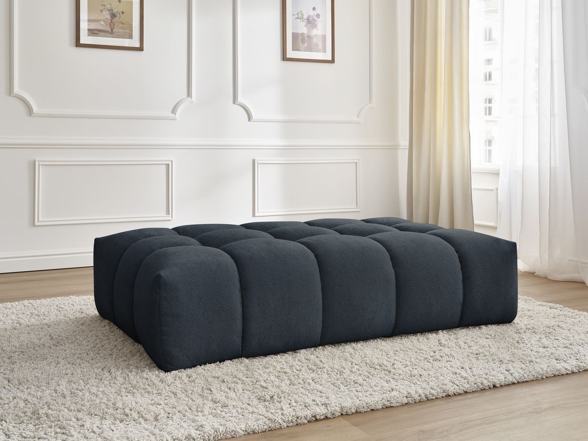 Canapé d'angle fixe EVEREST tissu chiné - Orange - Angle droit - 10 coussins
